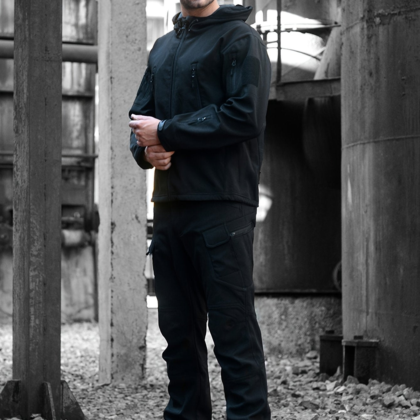 Erkaklar uchun tasodifiy kiyim to'plami, kamuflyaj va oddiy rangda, yumshoq astarli kurtka va shimlar, kuz va qish mavsumida sayr qilish va tog'ga chiqish uchun ko'p cho'ntaklar.