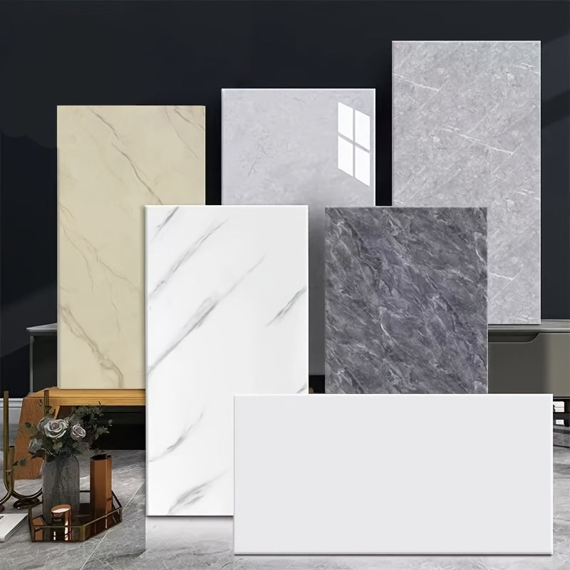 41pcs Marble Pattern Self-Adhesive Wall Stickers Waterproof Oil-Proof for Living Room Kitchen Bathroom