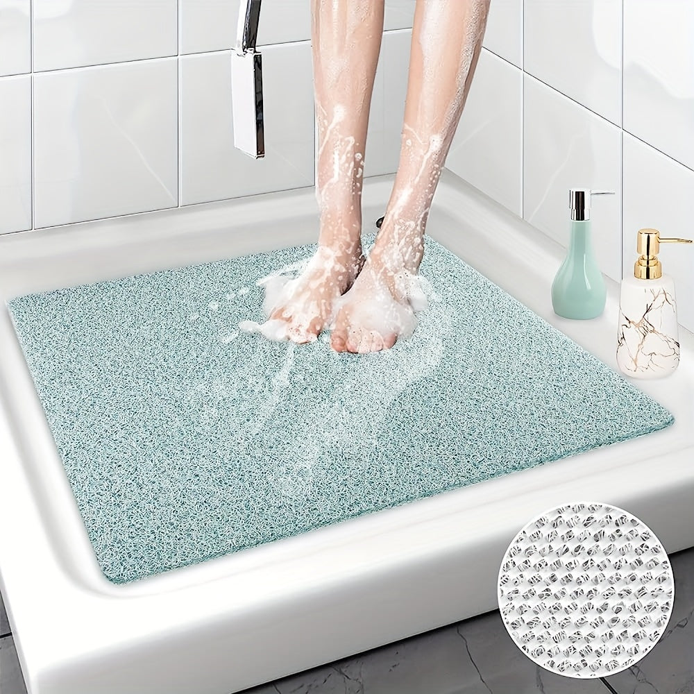 Alfombra antideslizante para baño con base de esponja de lufa y resistente al agua 53,34x53,34cm