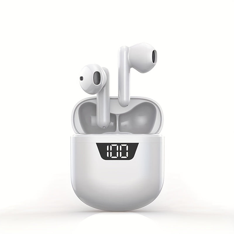 Wireless Earbuds with Microphone for Android and iOS Phones, Rechargeable, Wireless Charging Case