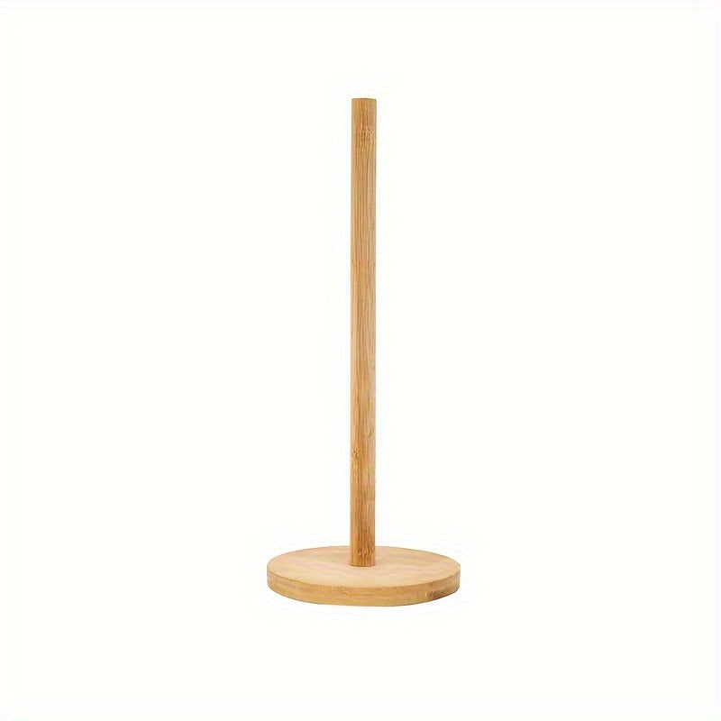 Soporte para pañuelos de bambú con estante de almacenamiento de cocina, soporte vertical independiente para rollos
