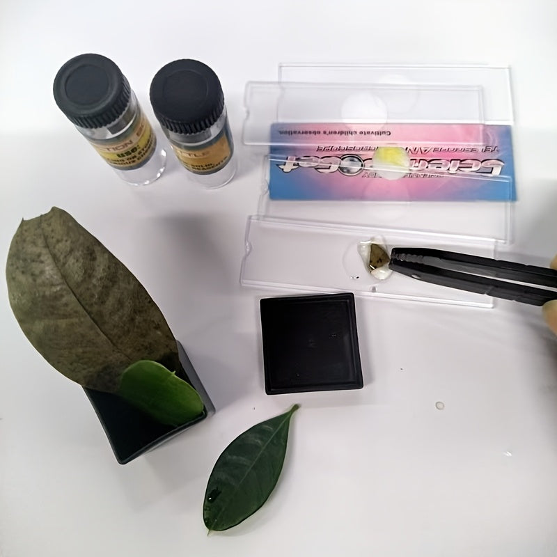 Bolalar uchun yuqori aniqlikdagi mikroskop to'plami, 100X-1200X kattalashtirish bilan, mustahkam ABS materialidan tayyorlangan.