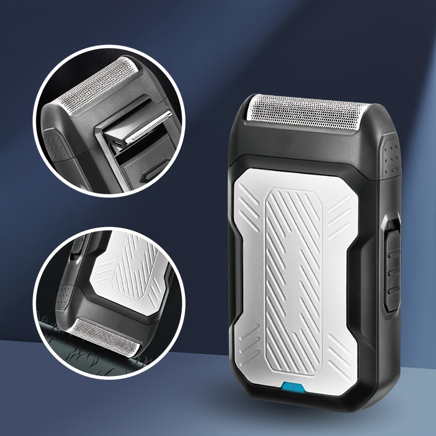 Мужская перезаряжаемая электробритва из алюминиевой фольги, портативная USB-зарядка для путешествий