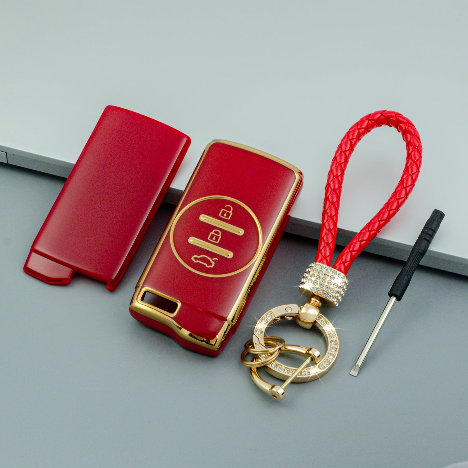 Universal Soft TPU Key Fob Cover with Keychain for Vehicles