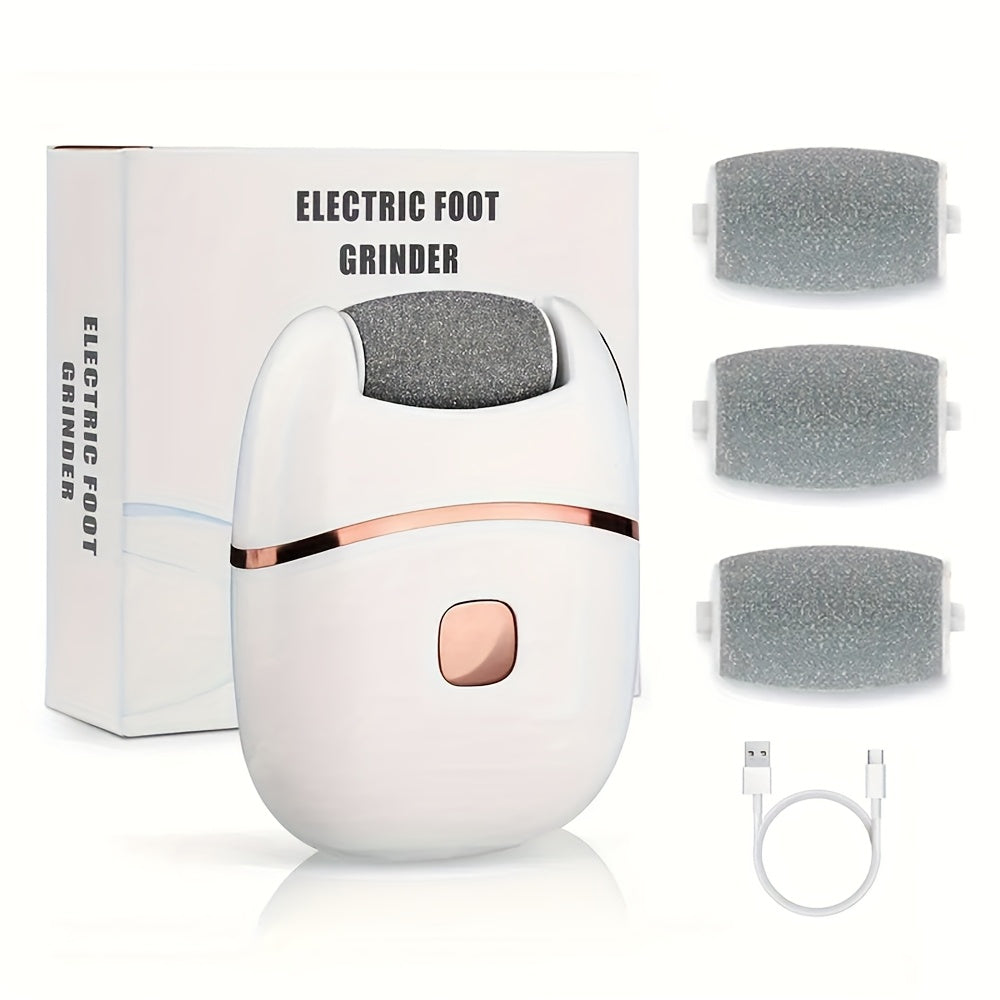 Electric Foot Grinder with Spare Heads for Thick Skin Removal 2-Speed Rechargeable Lithium Battery LED Lights Portable Cordless