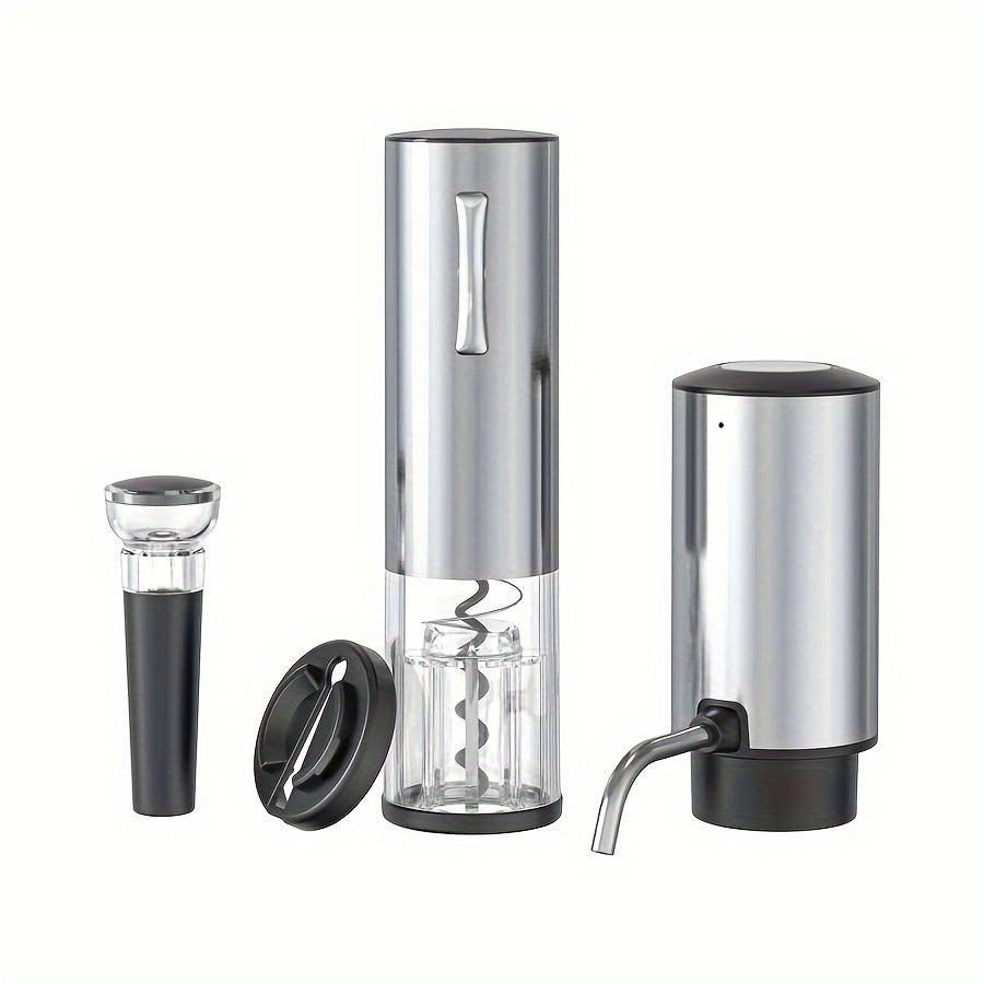 Electric Wine Opener Set with Foil Slicer and Dispenser USB Rechargeable for Kitchen and Restaurant