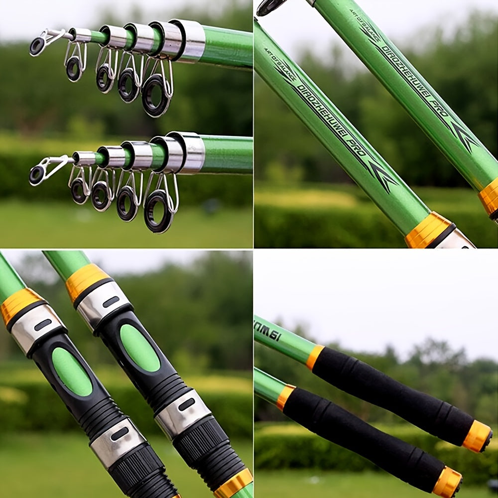 Telescopic Carbon Fiber Fishing Rod 30-70cm Extendable with Foam Handle and Ceramic Reel Seat