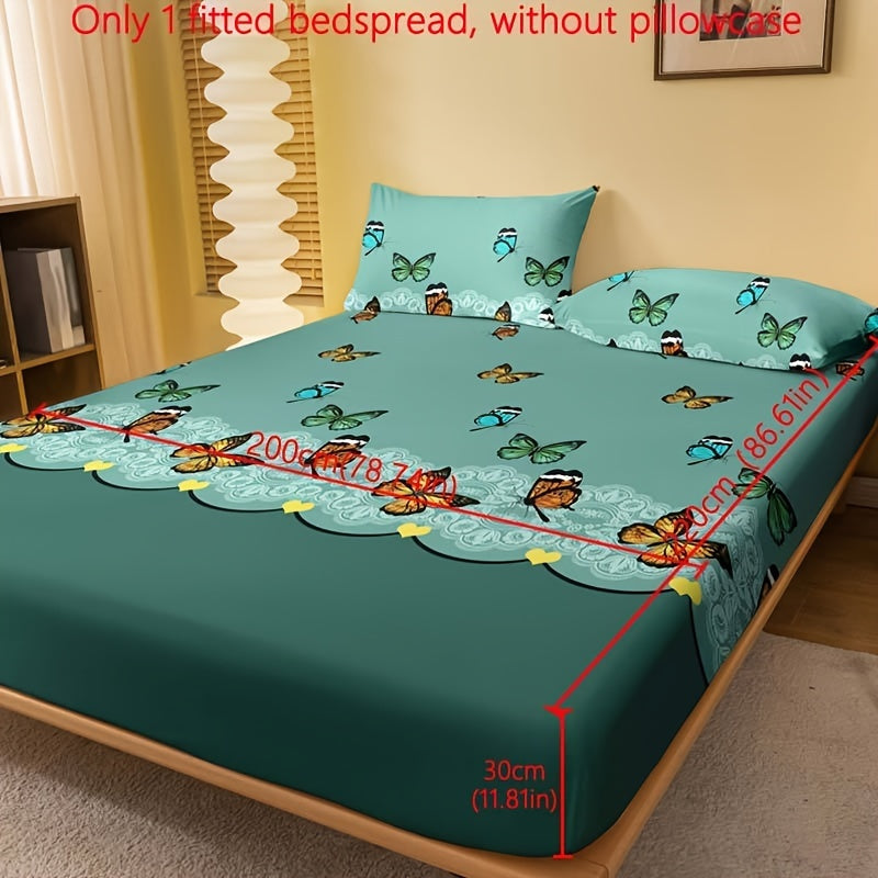 Red Rose Print Fitted Sheet Deep Pocket Mattress Protector Bedding