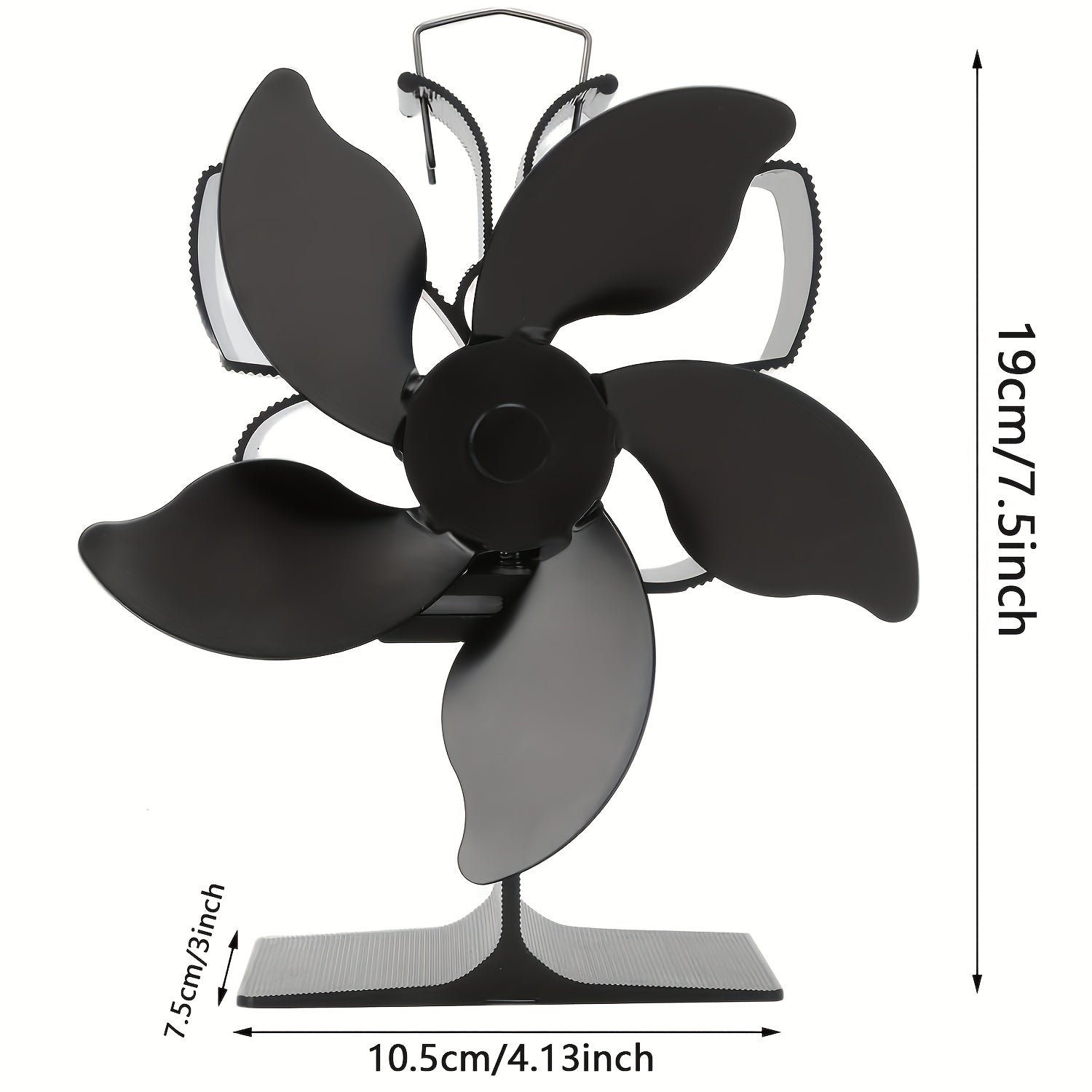 Вентилятор для дровяной печи - бесшумный вентилятор для камина с 5 лопастями, работающими от тепла - работающий от огня, термостойкий, идеально подходит для дровяных печей.