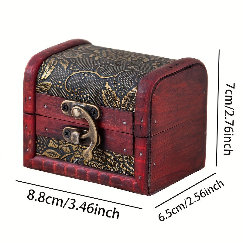 Faux Leather Jewelry Organizer Box with Hook Closure for Accessories and Jewelry Storage