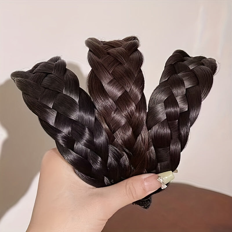 Fluffy Headband Hair Accessory with Braid Twist and 4cm Width for Women