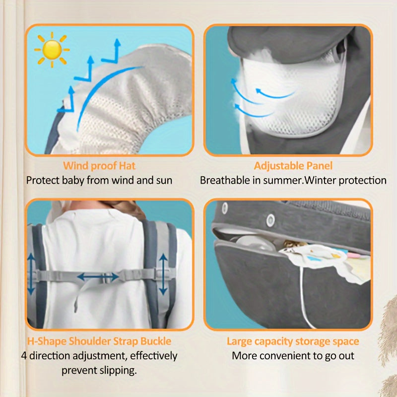 Yangi tug'ilganlar uchun saqlash sumkasi bilan bolalar tashish kamaridan iborat 3-in-1 qorin stuli, bel stuli