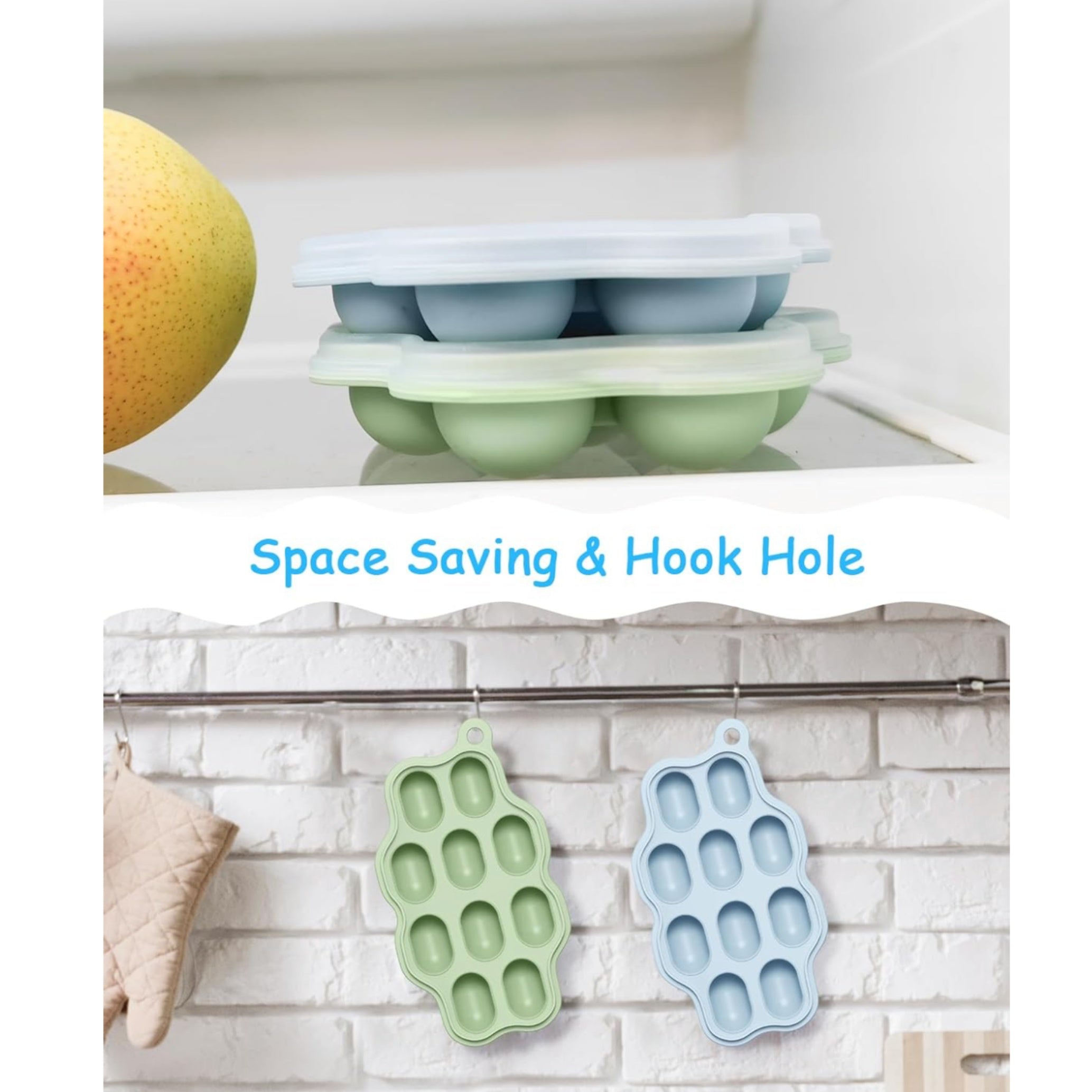 Bandeja de almacenamiento de comida para bebé de silicona con alimentador de fruta y bolsas