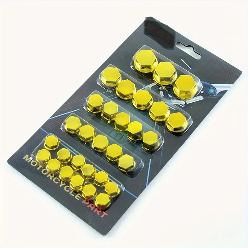 Motorcycle Car Bicycle Decorative Nut Bolt Cap Cover 30 Pack Chrome