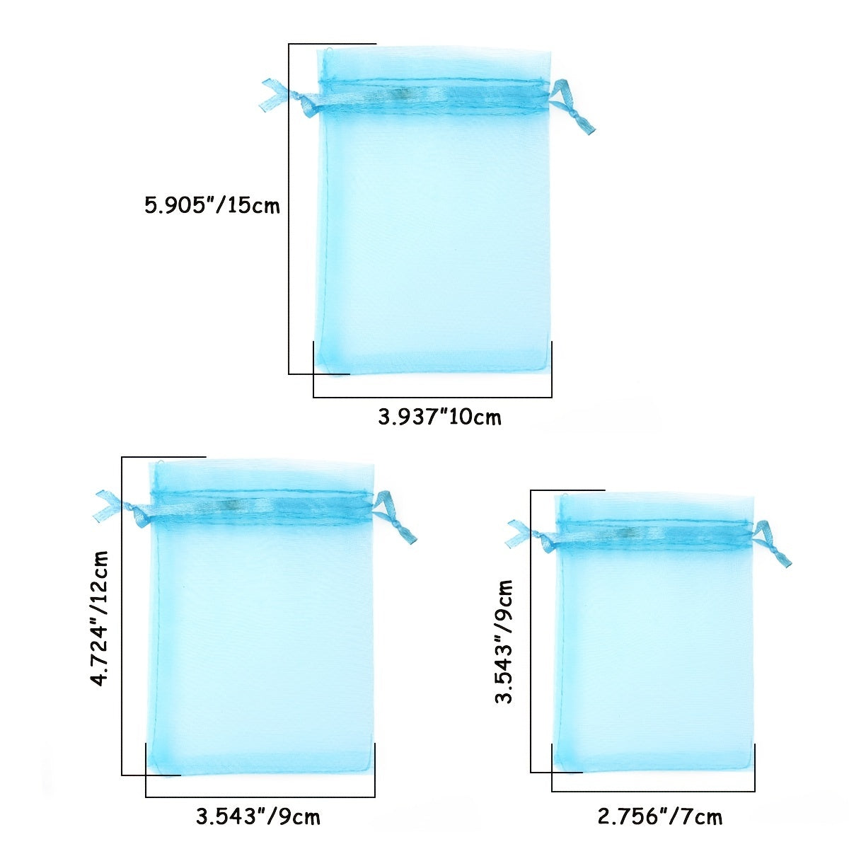 50 ta to'plam uchun Ochiq Organza sovg'a sumkalar to'plami, zargarlik uchun, partiyalik sovg'alar, to'y uchun buyumlar