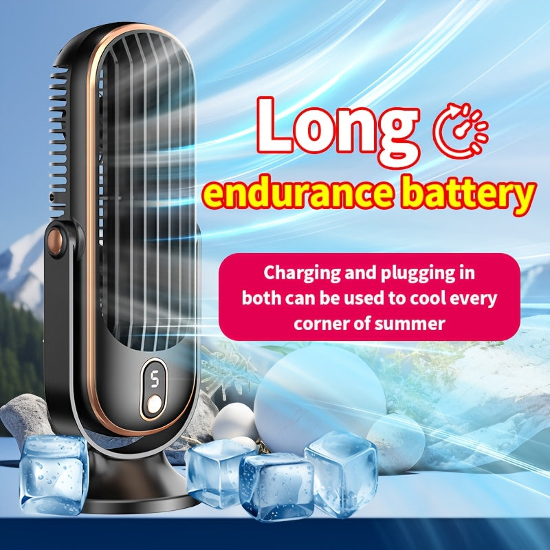 Portable Desk Fan with Dual Air Circulation Quiet USB Rechargeable Battery