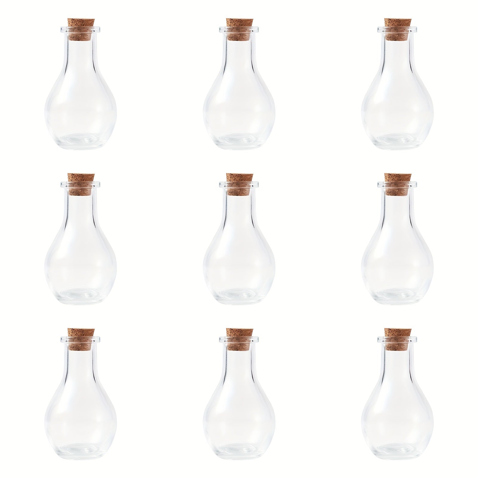 Set of 2 Clear Glass Jars with Cork Lids for Bead and Craft Storage