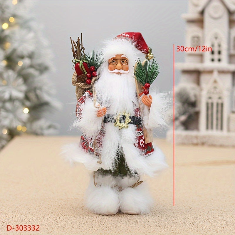 figura decorativa de Santa Claus para Navidad de 12 pulgadas con botas de nieve para vacaciones y Año Nuevo en casa o negocio