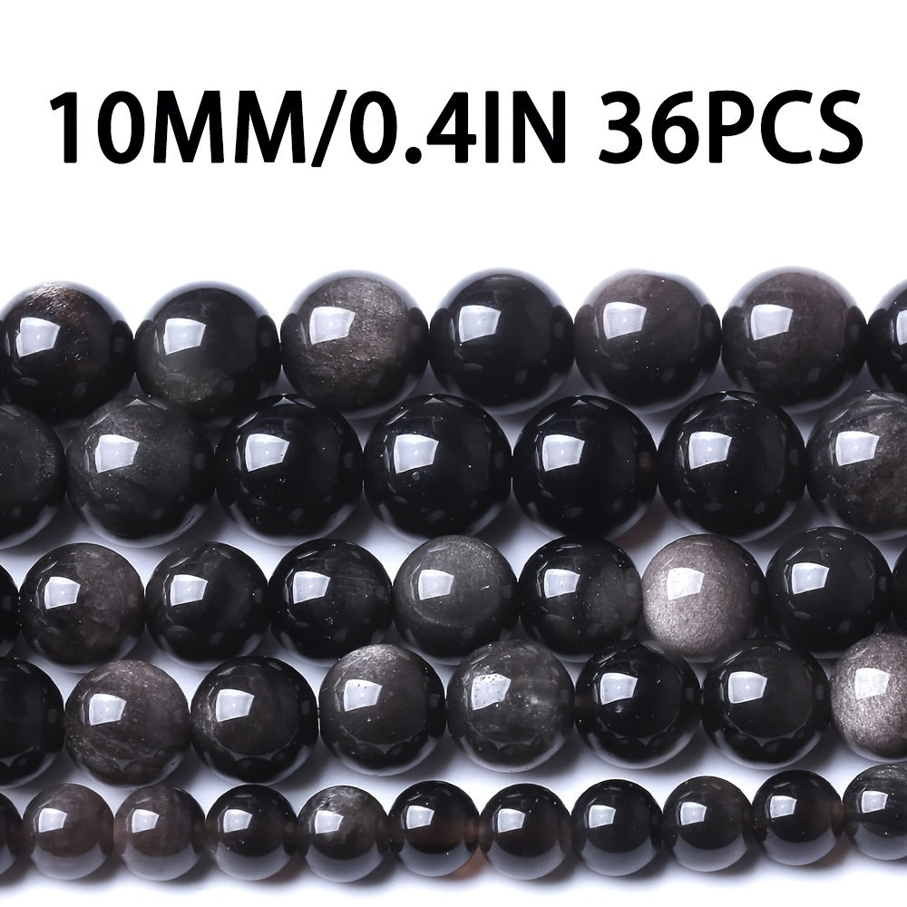 Golden Obsidian Beads Set 8mm Natural Stone Jewelry Making 46 Pieces