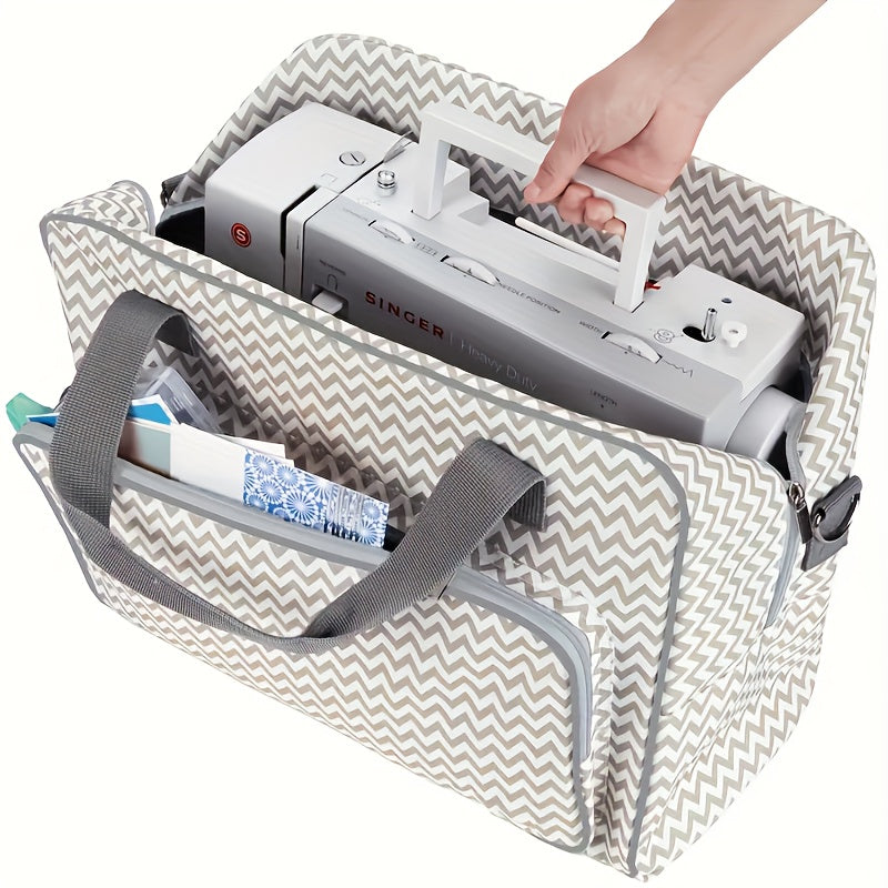 Portable Sewing Machine Organizer Large Capacity Storage Shoulder Strap Travel Tote
