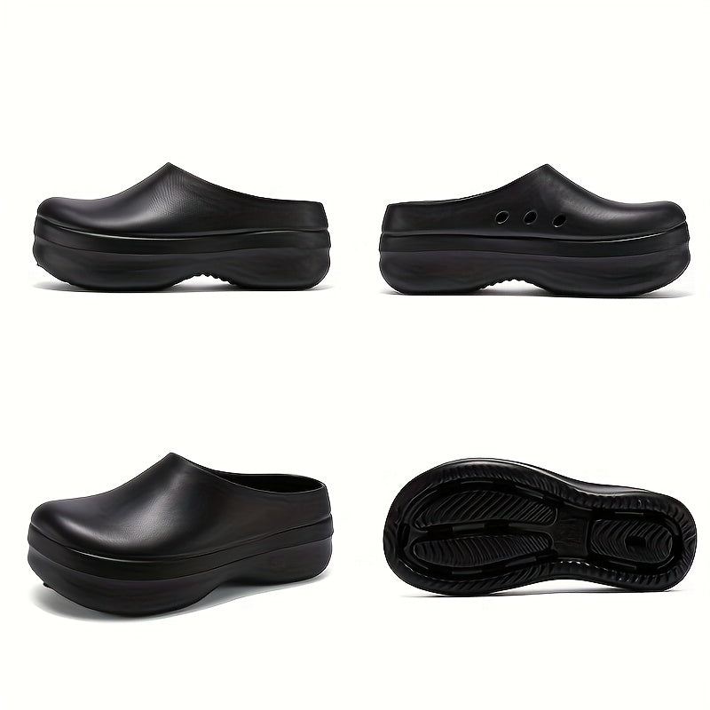 Unisex Solid Color Thick Sole Clogs Lightweight Open Toe Mules