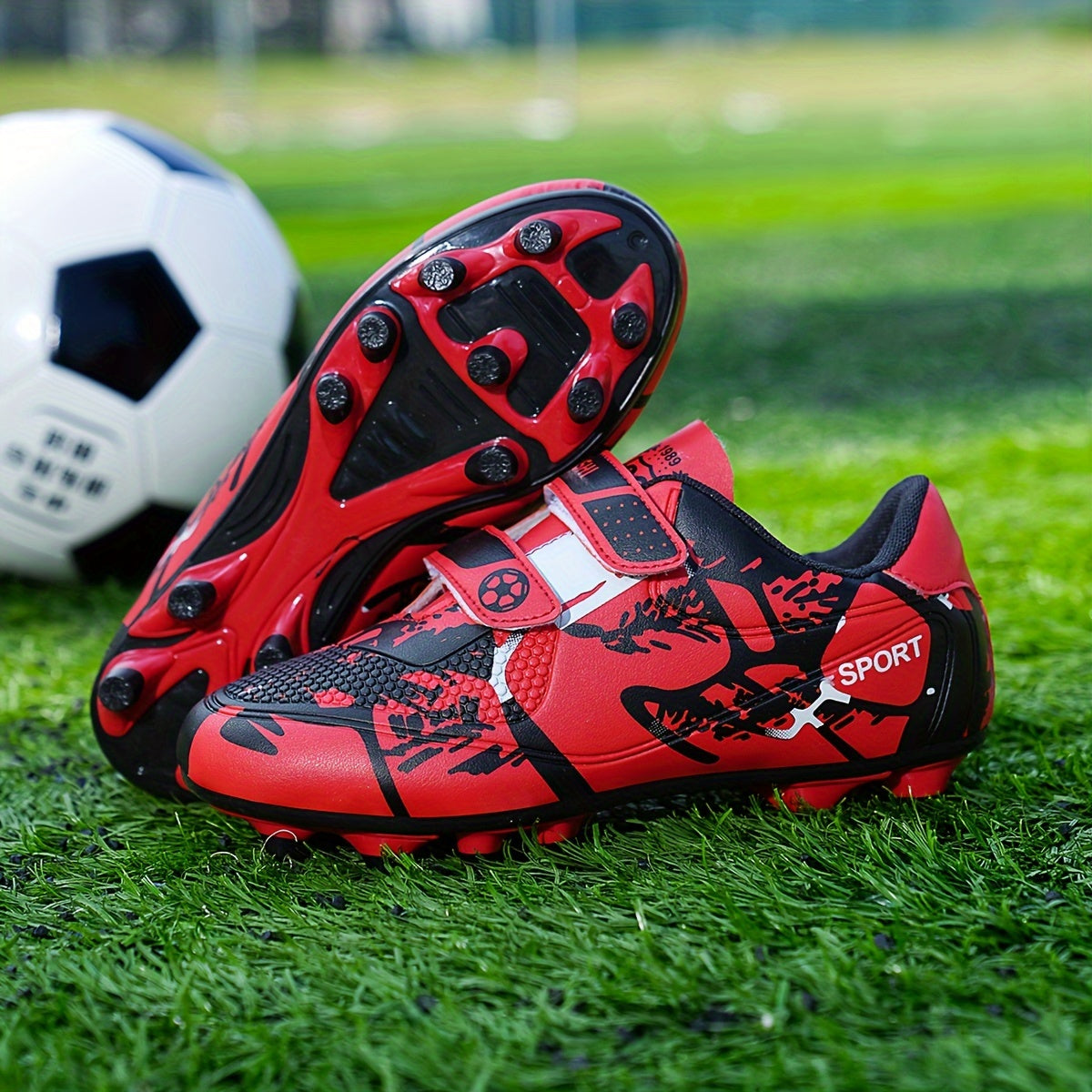 Polyamide Football Shoes for Kids with Print Pattern Lightweight Sports Style All-Season