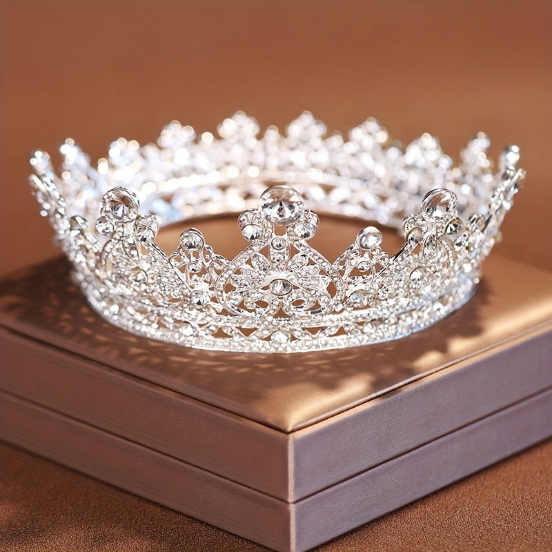 Elegant Crown with Rhinestones for Princess, Queen, Wedding, Party Accessories