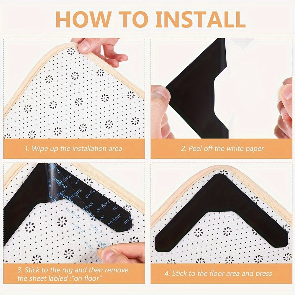 Double-Sided Rug Gripper Tape Non-Slip Washable for Hardwood and Tile Floors Pack of 20