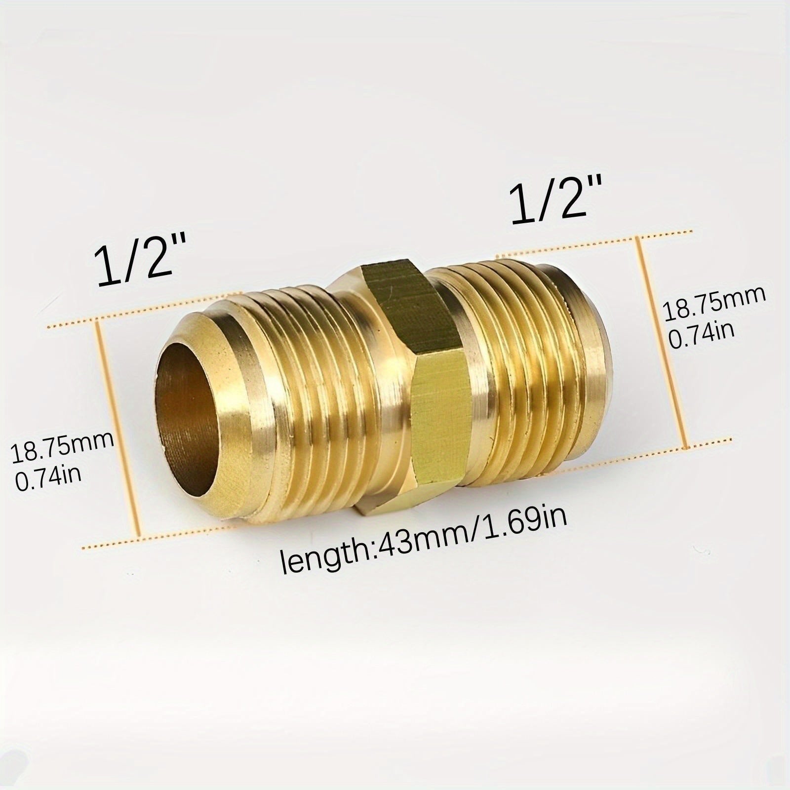Brass Air Conditioning Copper Tube Adapter Female Male Flare Thread 1/4 3/8 1/2 5/8 3/4 Leak-Proof Joint