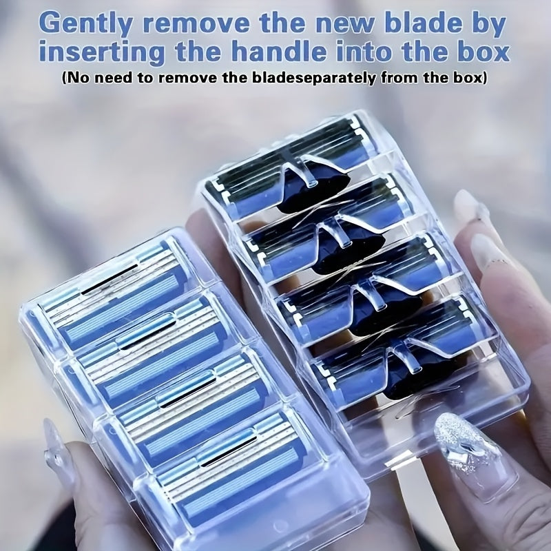 Men's Safety Razor Stainless Steel Handle Mach 3 Blades for Smooth Shave