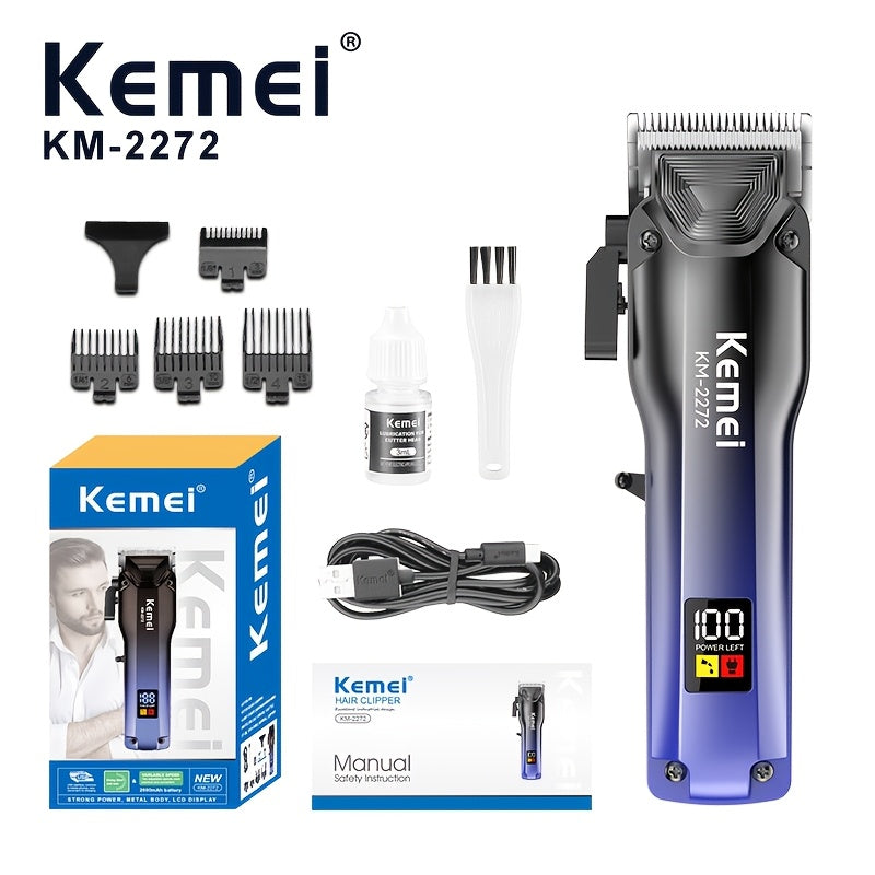 Professional Electric Hair Clipper 4-Speed Adjustable Blade USB Rechargeable