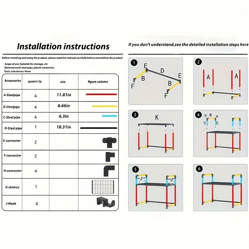 Estante de almacenamiento de plástico para cocina con ganchos, soporte para microondas, organizador para especias y utensilios