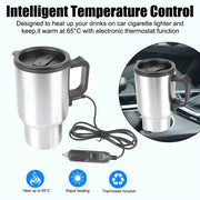 Stainless Steel 450ml Electric Heating Mug Car Travel Coffee Kettle