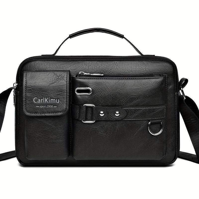 Erkaklar uchun zamonaviy portfel, katta sig'imli, sozlanadigan yelka tasmasi, fermuarli yopiq va yengil chidamlilik bilan kundalik ishga borish uchun qora, jigarrang, qoray jigarrang va och jigarrang ranglarda.