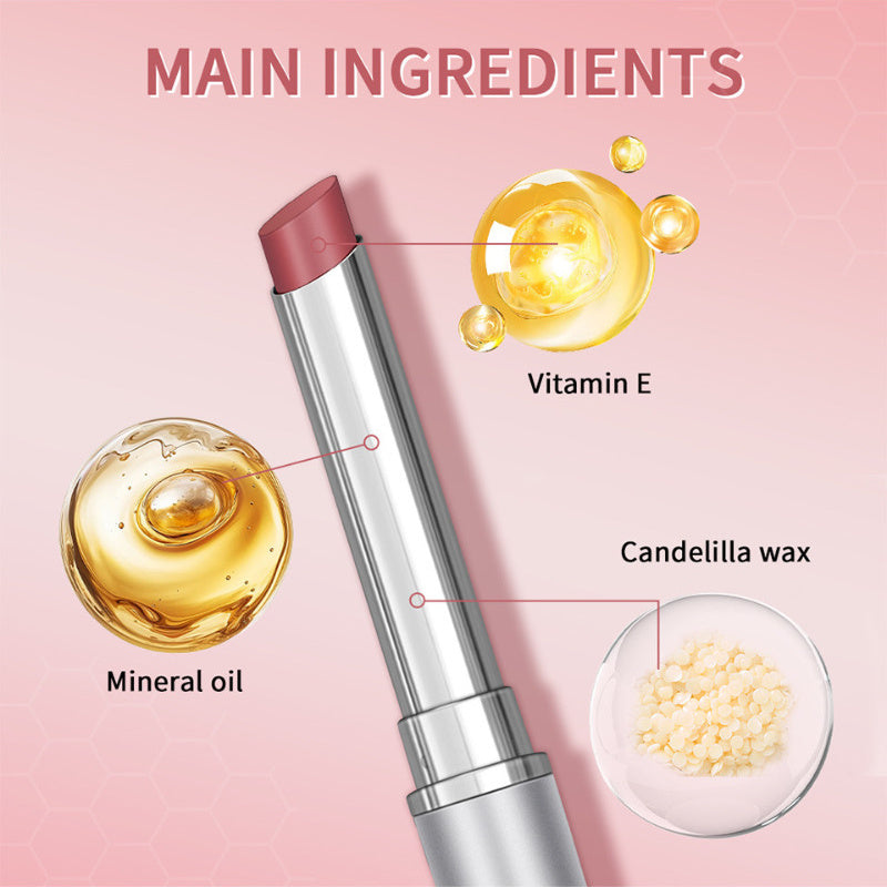 Bálsamo labial rosa con vitamina E para nutrir e hidratar todo tipo de piel