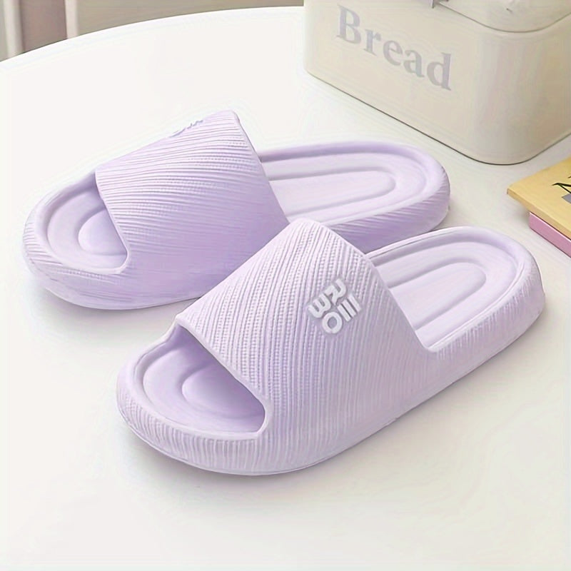 Women's Summer Slides Non-Slip EVA Sole Striped Indoor Outdoor
