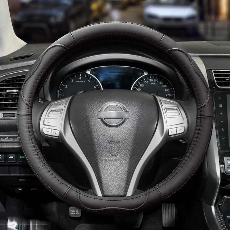 Universal Breathable Microfiber Leather Car Steering Wheel Cover Non-Slip Protector