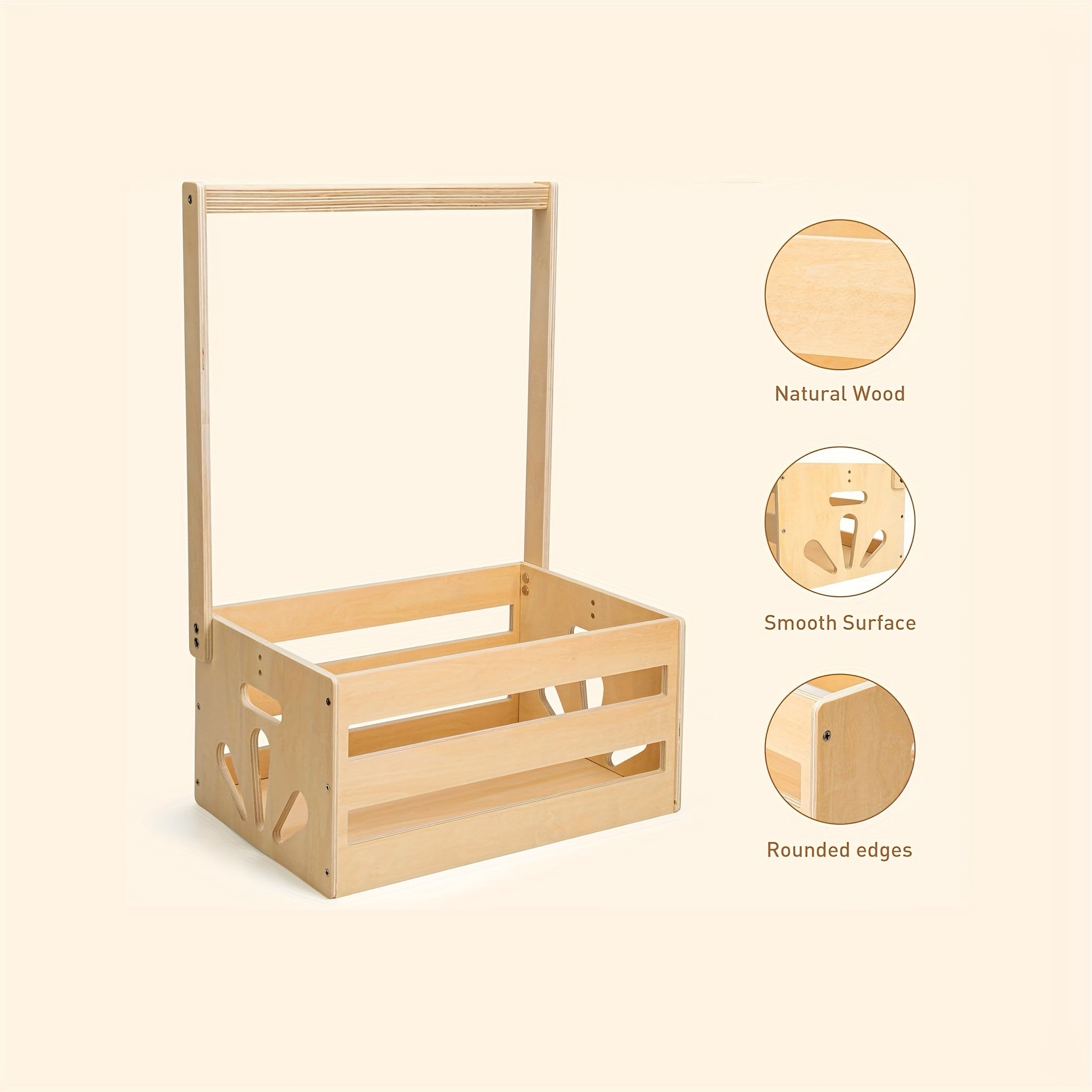 Wooden Closet Organizer with Hanging Rod and Storage Bin Multi-Purpose Plywood Storage Shelf