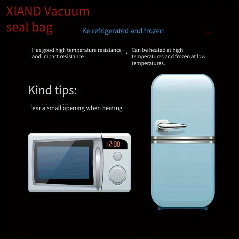 Bolsas de sellado al vacío para almacenamiento de alimentos reutilizables aptas para microondas, refrigerador duraderas