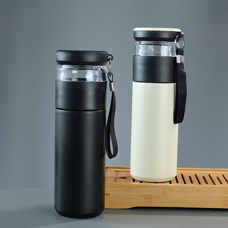 450ml zanglamaydigan po'latdan tayyorlangan tumbler, choy infuzori bilan, oqib ketmaydigan, BPAsiz, sayohat, yurish va maktab uchun