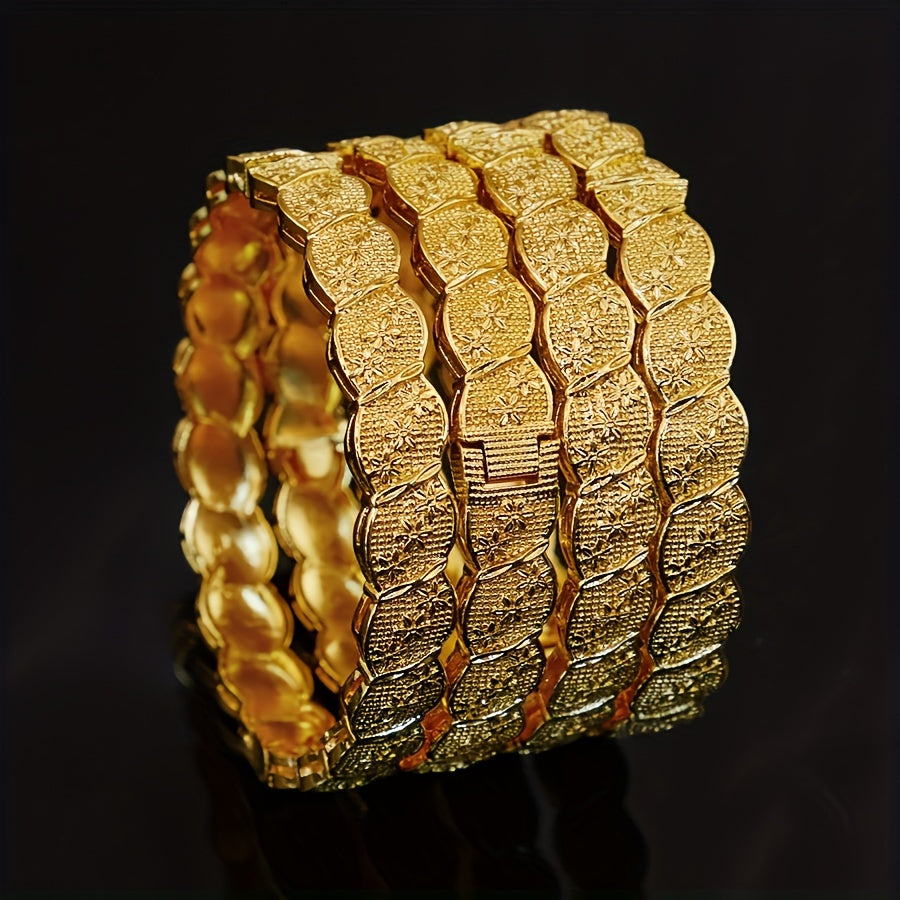 Set of 4 Elegant Luxury Silver Bracelets for Women Weddings Parties Gifts