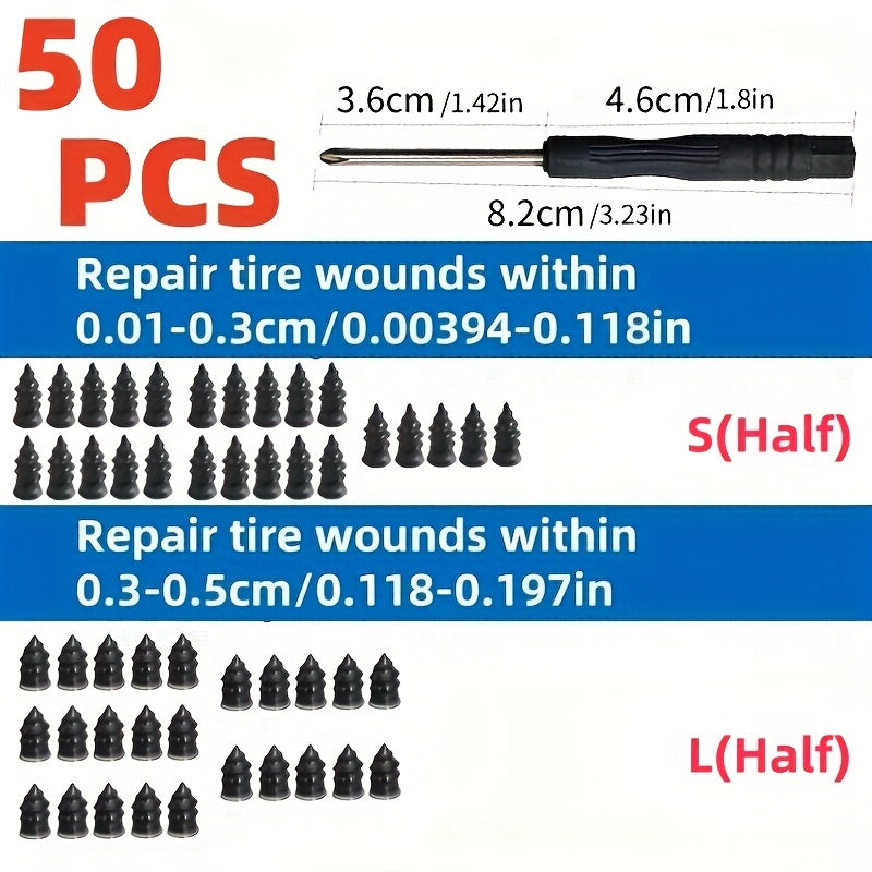 10/30 Pcs Synthetic Rubber Tire Repair Nails Universal Puncture Fixing Tools