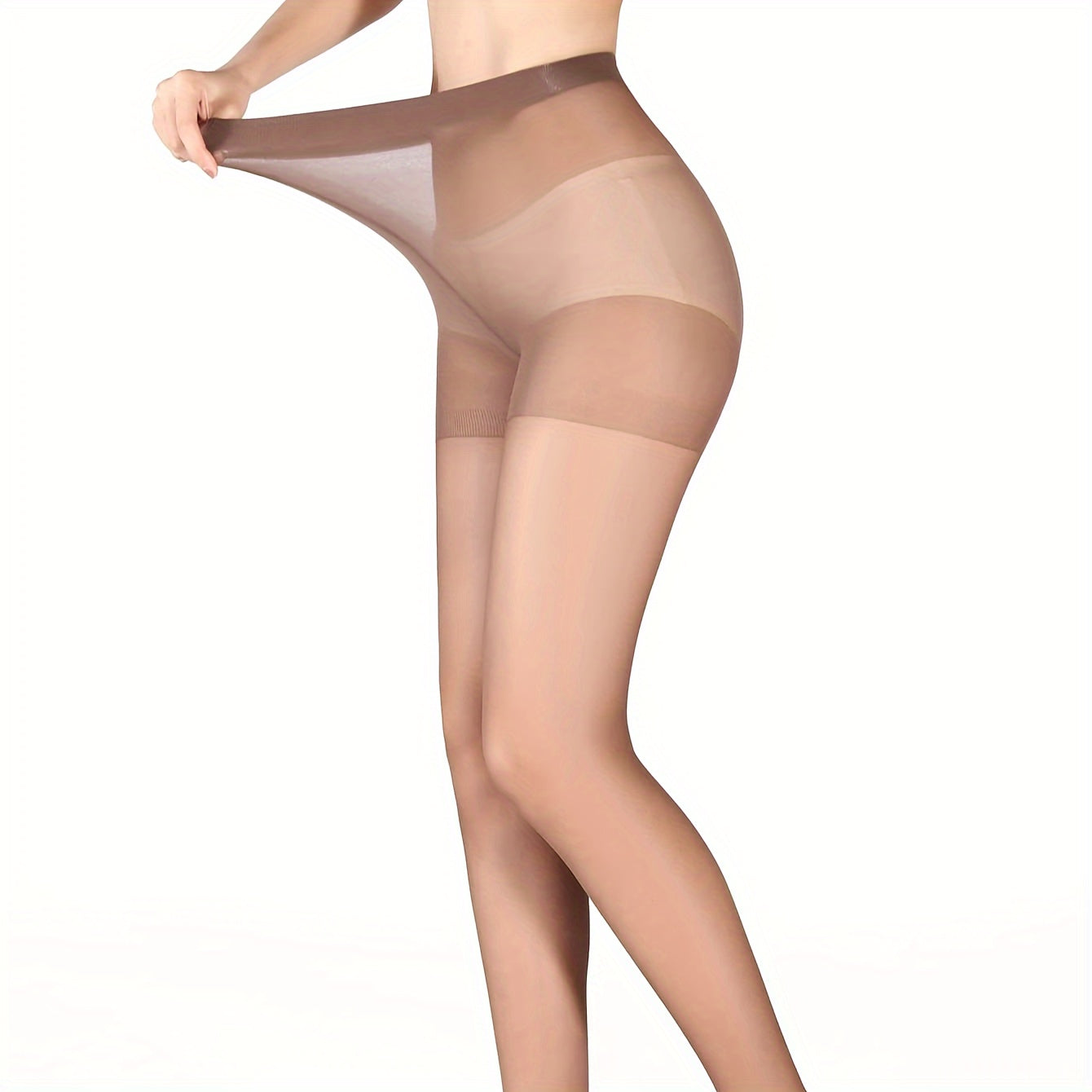 Plus Size Women Tights Control Top High Waist Mesh Pantyhose 3 Pack