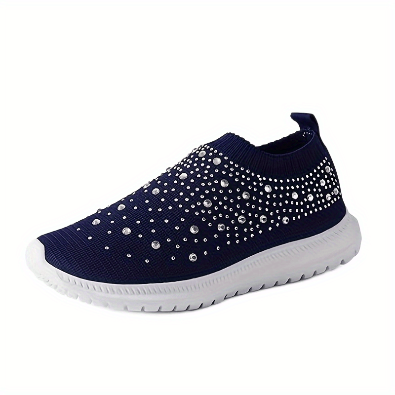 Women's Solid Color Round Toe Slip-On Casual Sneakers All-Season Fabric
