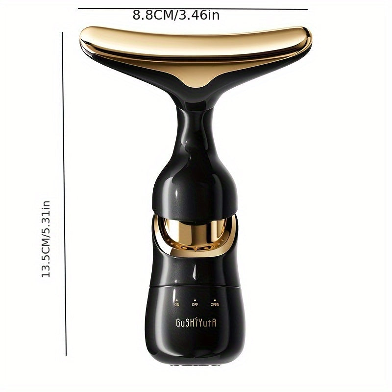 Vibration Massager Set for Face Neck and Eye Care with Interchangeable Heads in Gift Box