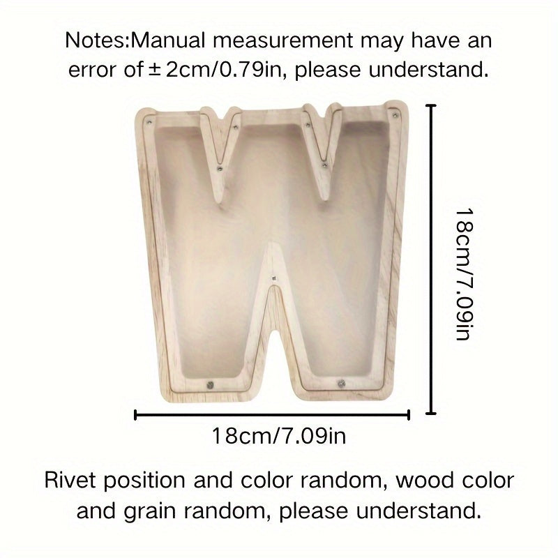 Personalized Wooden Alphabet Letters Set with 26 A-Z Transparent Blocks for Gifts and Home Decor