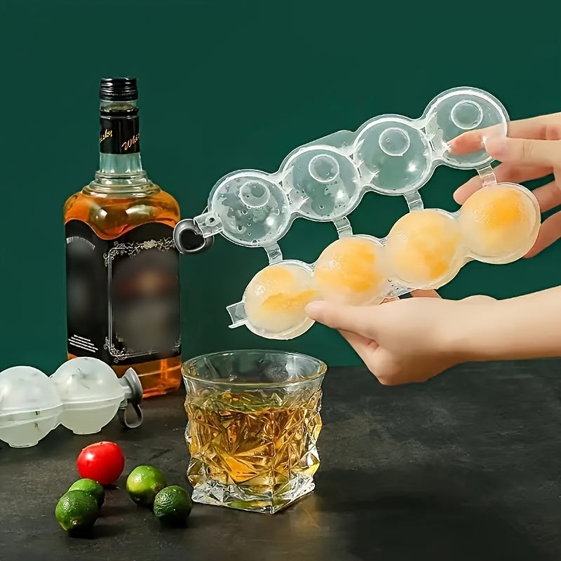 4-Sphere Ice Ball Maker Plastic Mold for Whiskey and Cocktails