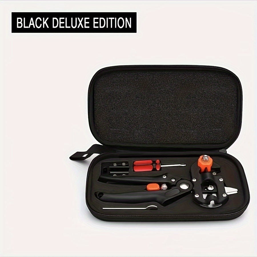 Gardening Grafting Tool Set with 3 Blades Pruning Shears Knife Wrench Storage Bag