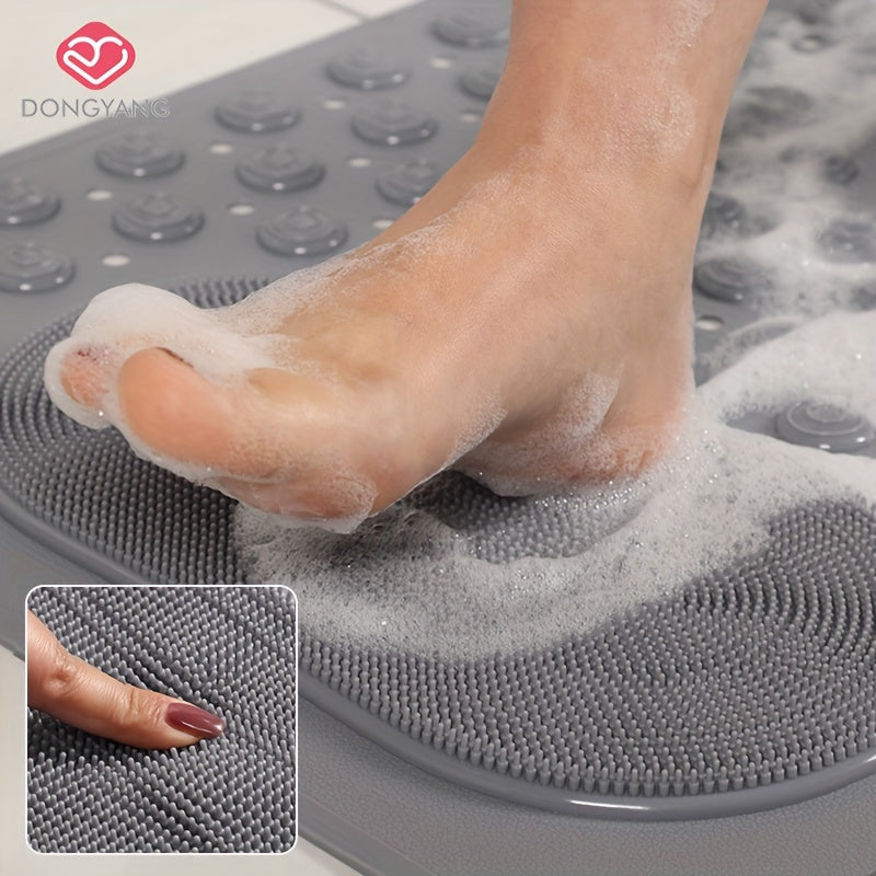Anti-Slip Shower Mat with Drain Holes and Suction Cups for Bathroom Safety