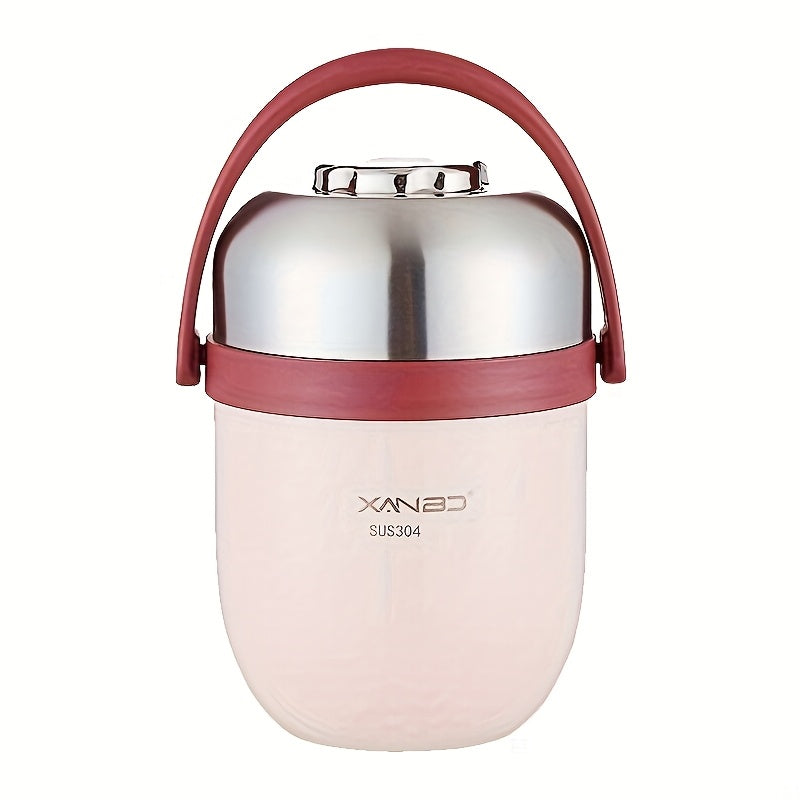 Double-layer vacuum-insulated stainless steel lunch box for hot cold food storage outdoor camping picnics